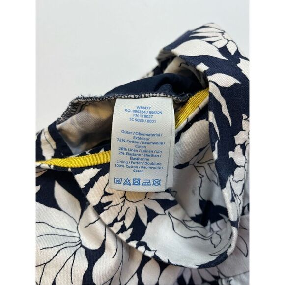 Boden Sleeveless Blue White Floral Linen Blend Amanda Jumpsuit US Size 4 UK 8 - Picture 5 of 12